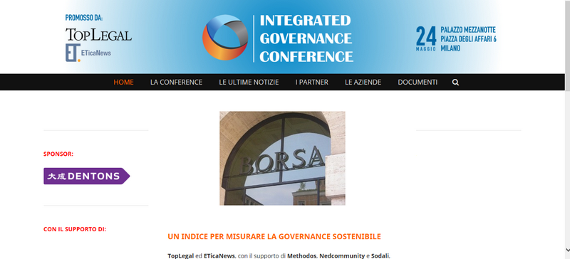 TopLegal ed ETicaNews lanciano l'Integrated Governance Conference